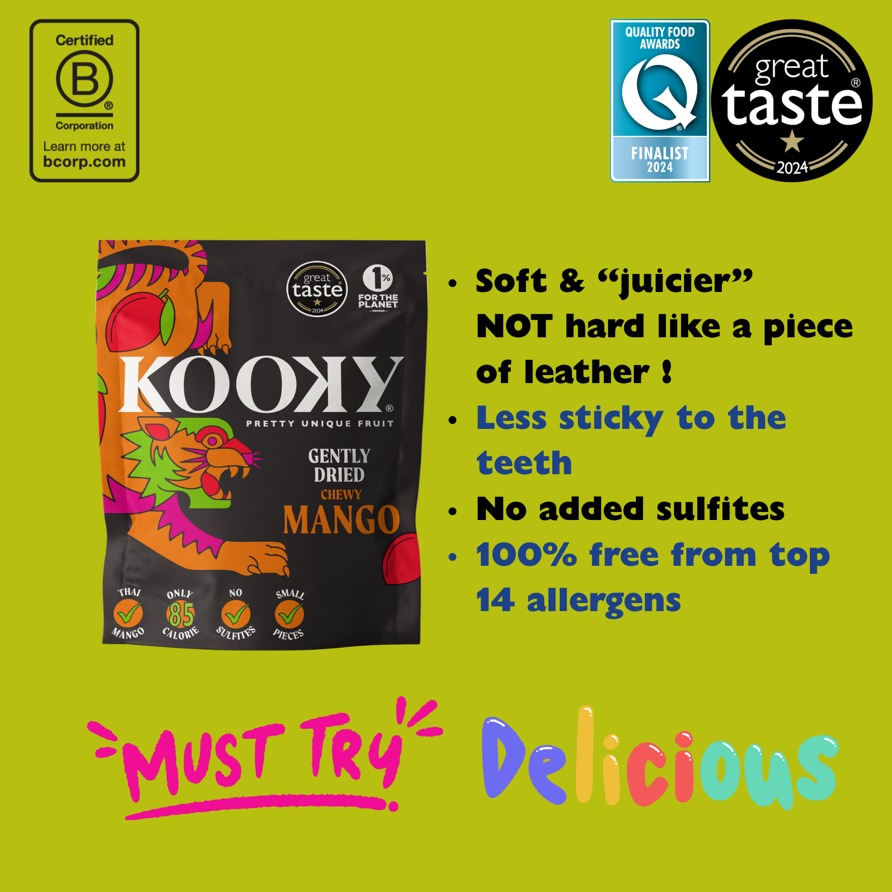 Gently Dried Mango - 2 sizes